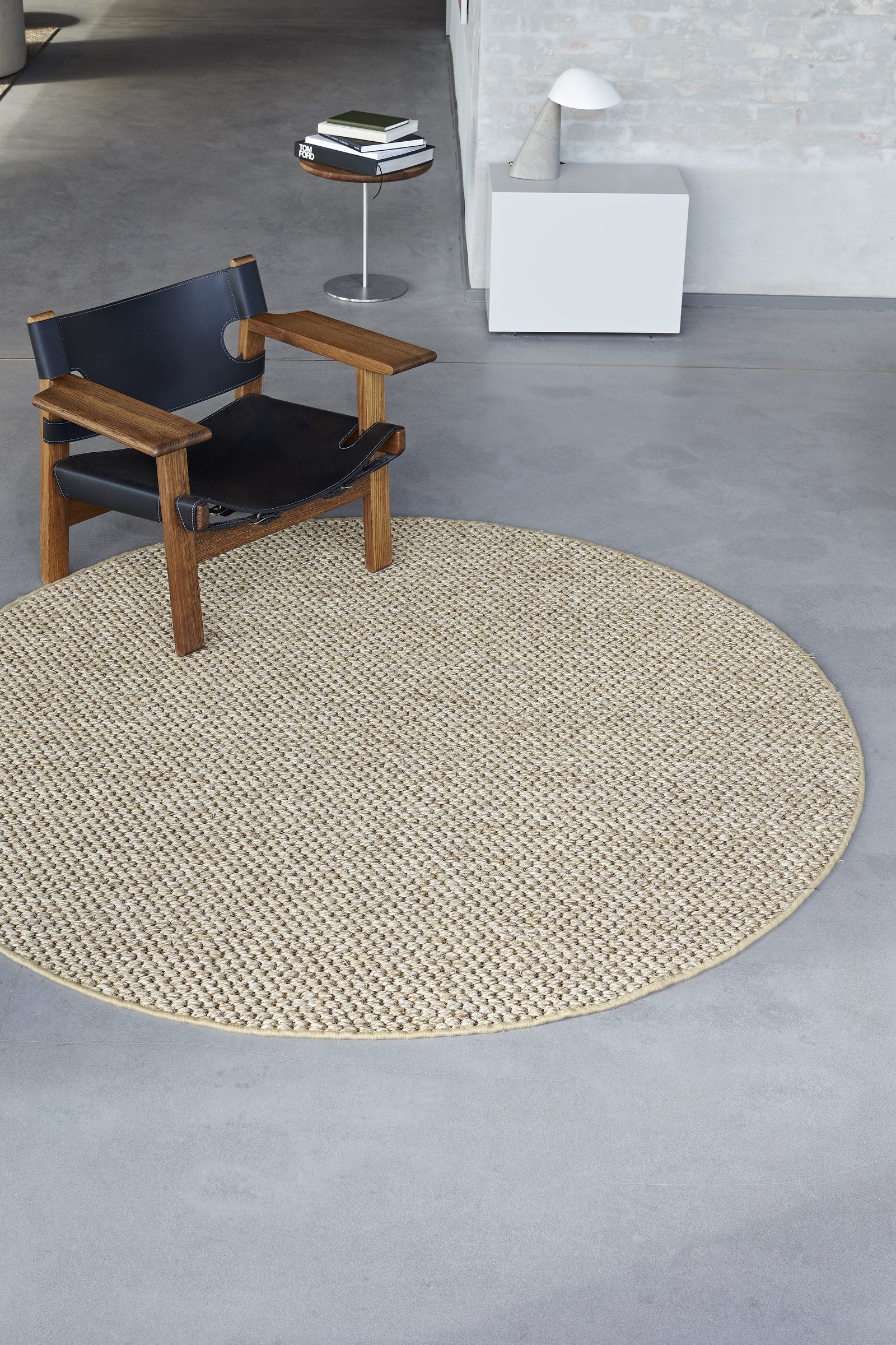 Massimo Belize Natural sisal rug, round version shown in an interior
