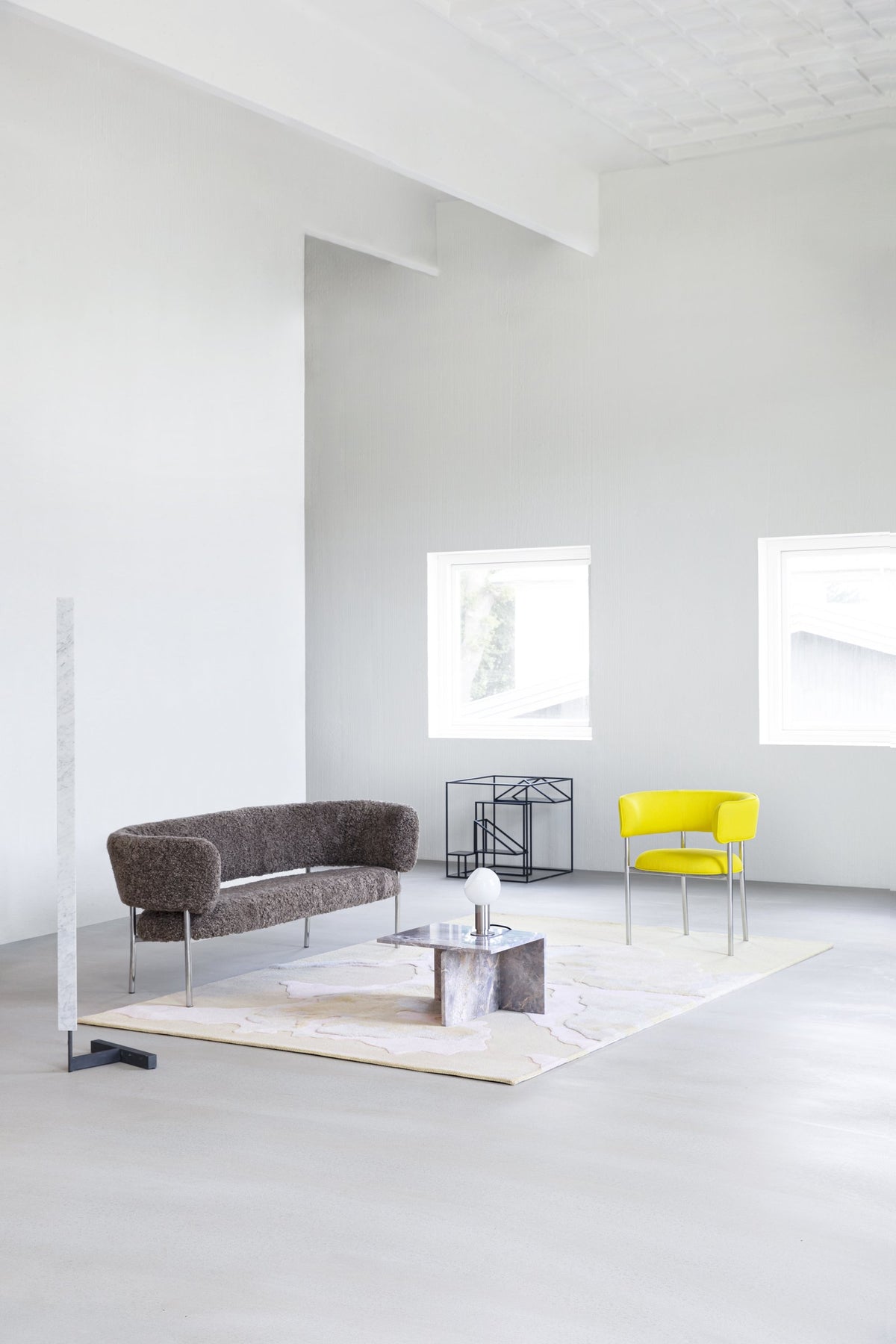 Massimo Cloud 9 Afternoon pastel wool rug, styled in a bright room