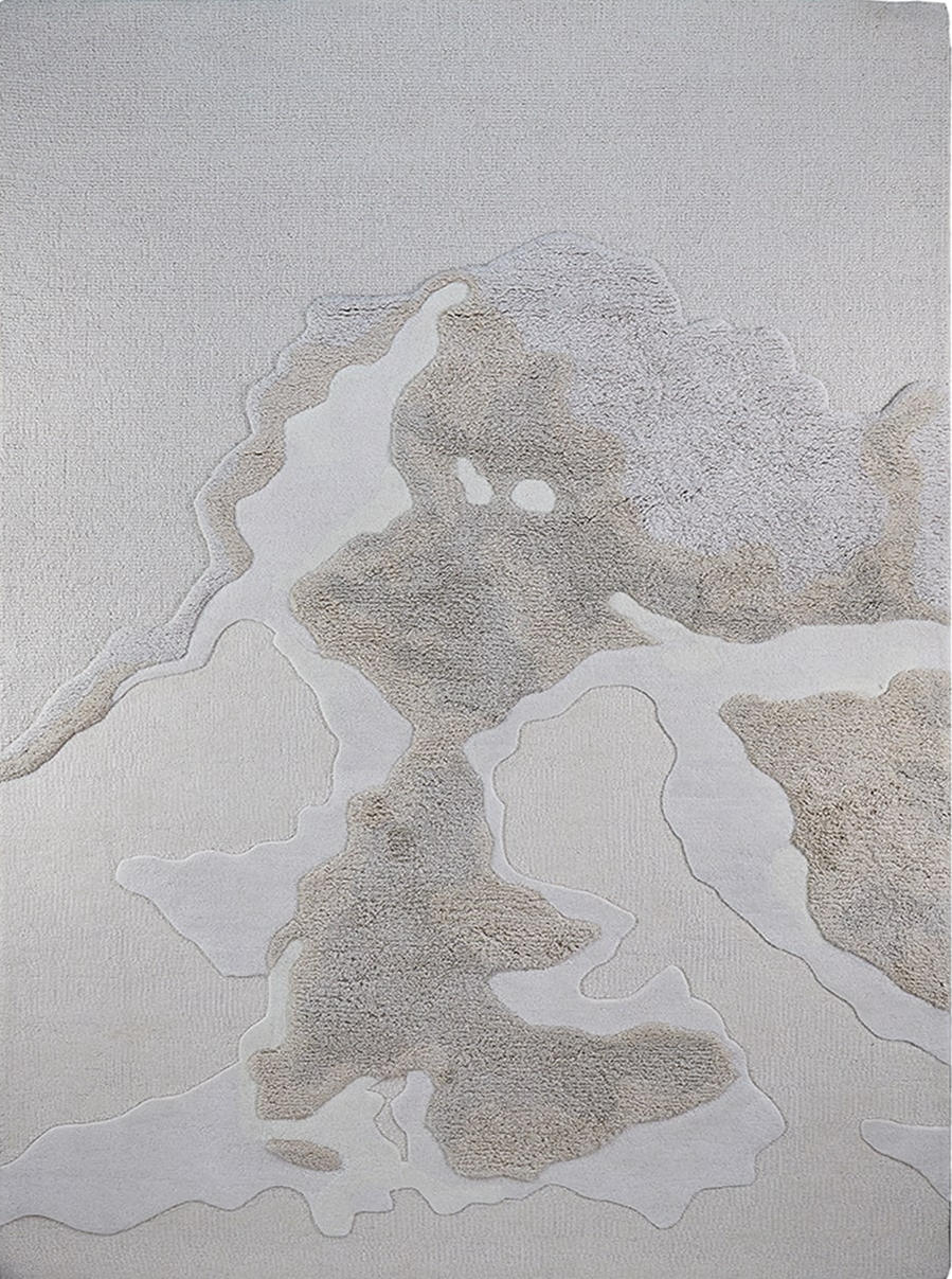 Massimo Cloud 9 Cloudy grey wool rug, full view