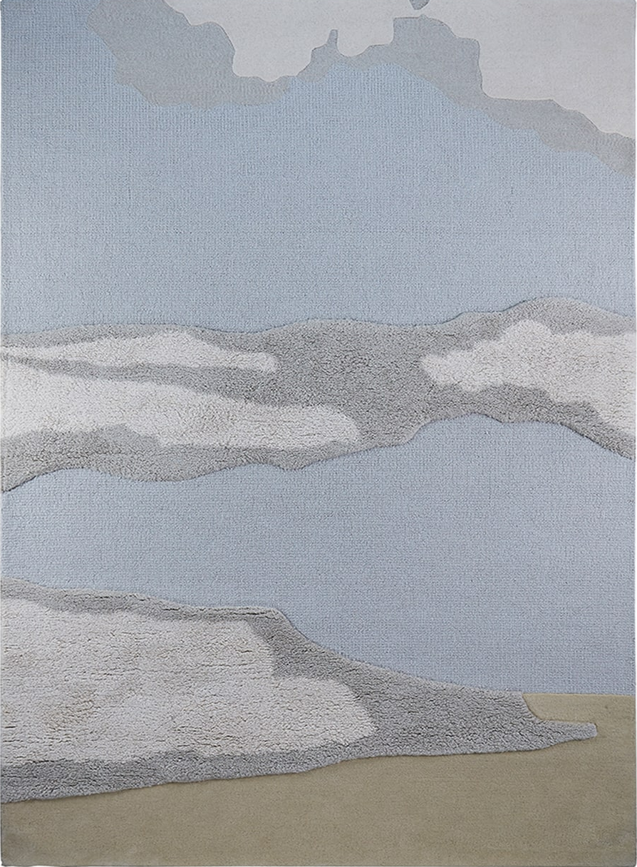 Massimo Cloud 9 Morning blue grey wool rug, detail of the surface