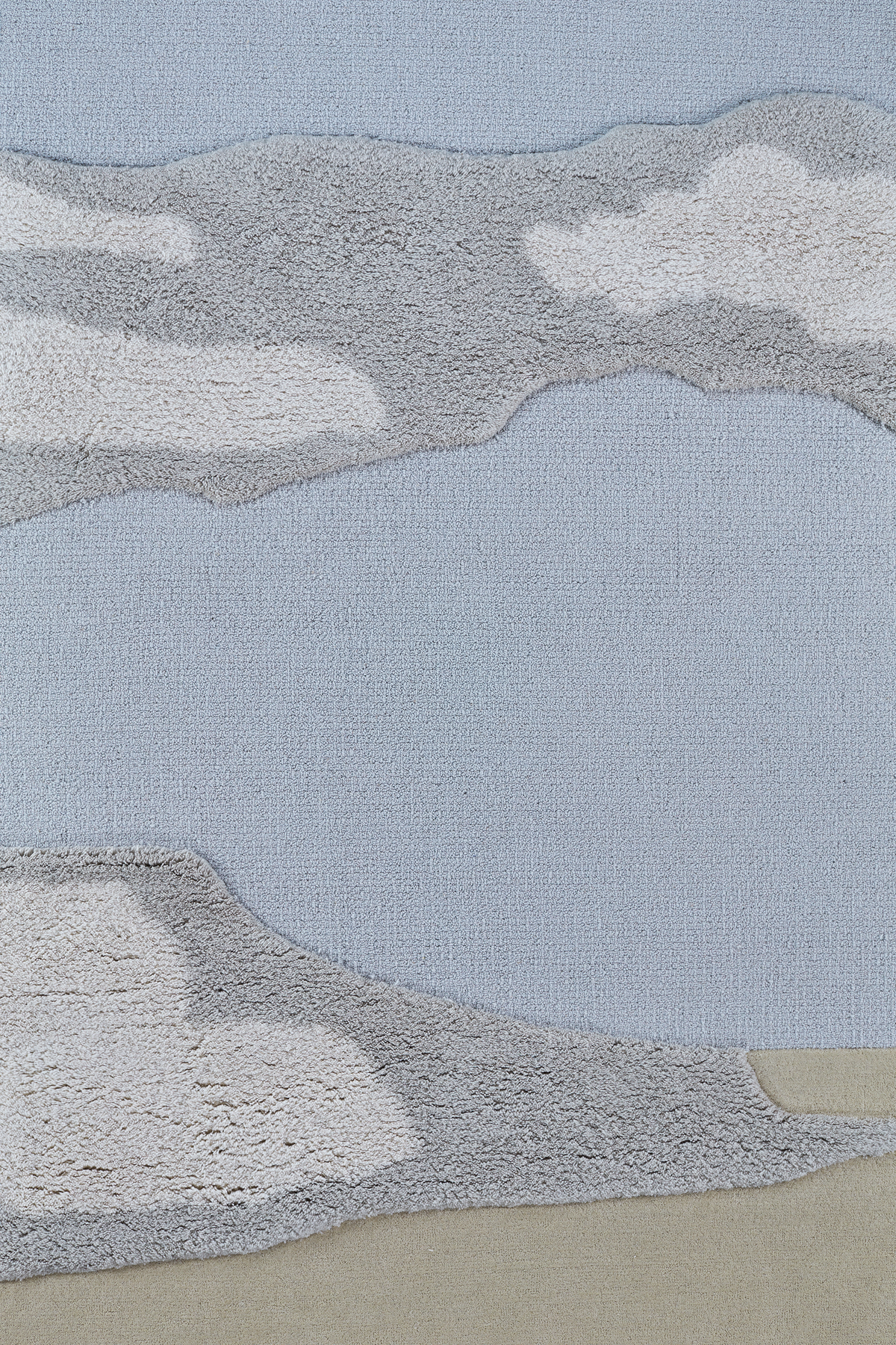 Massimo Cloud 9 Morning blue grey wool rug, top view