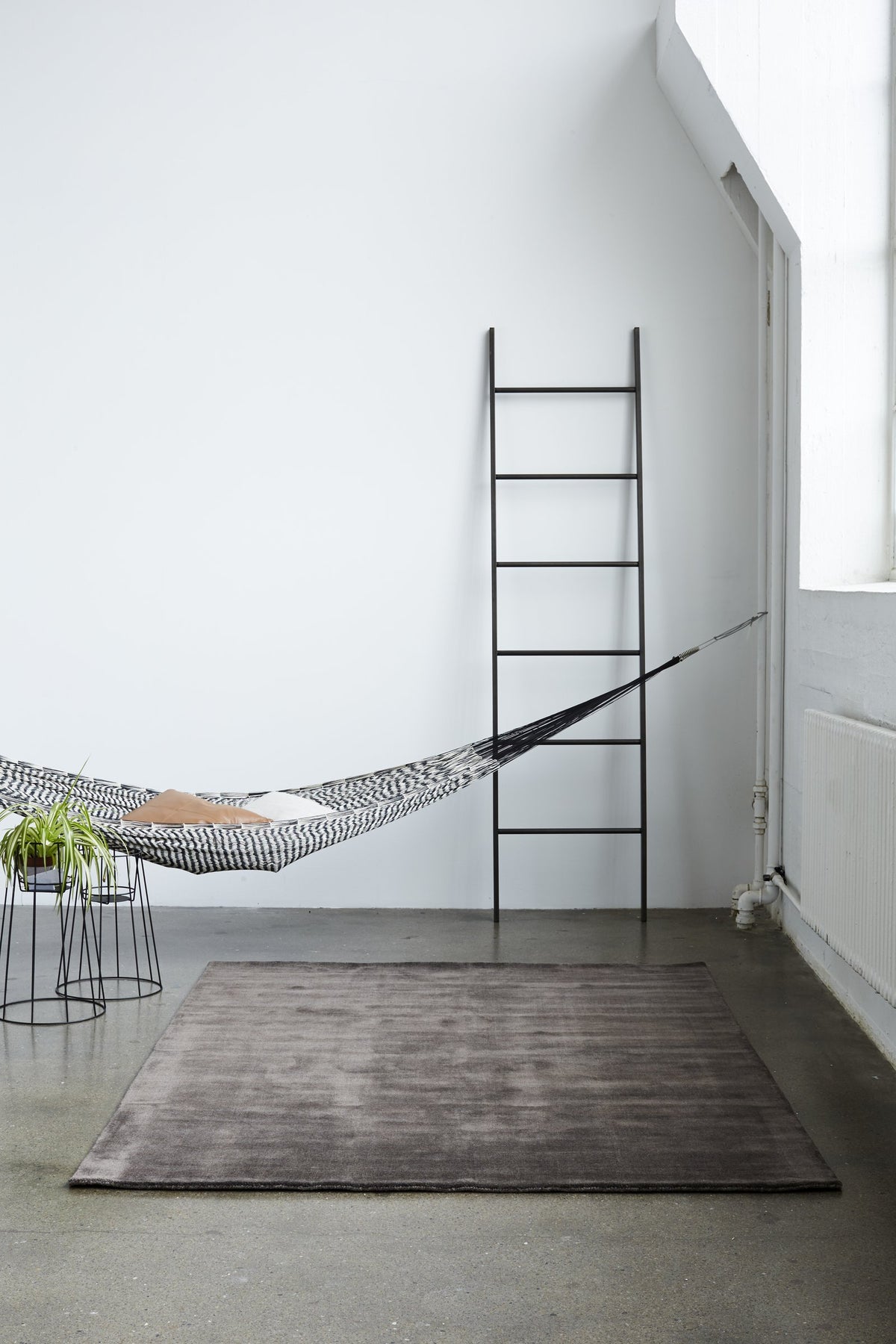 Massimo Earth Bamboo Warm Grey tapis taupe, dans un intérieur