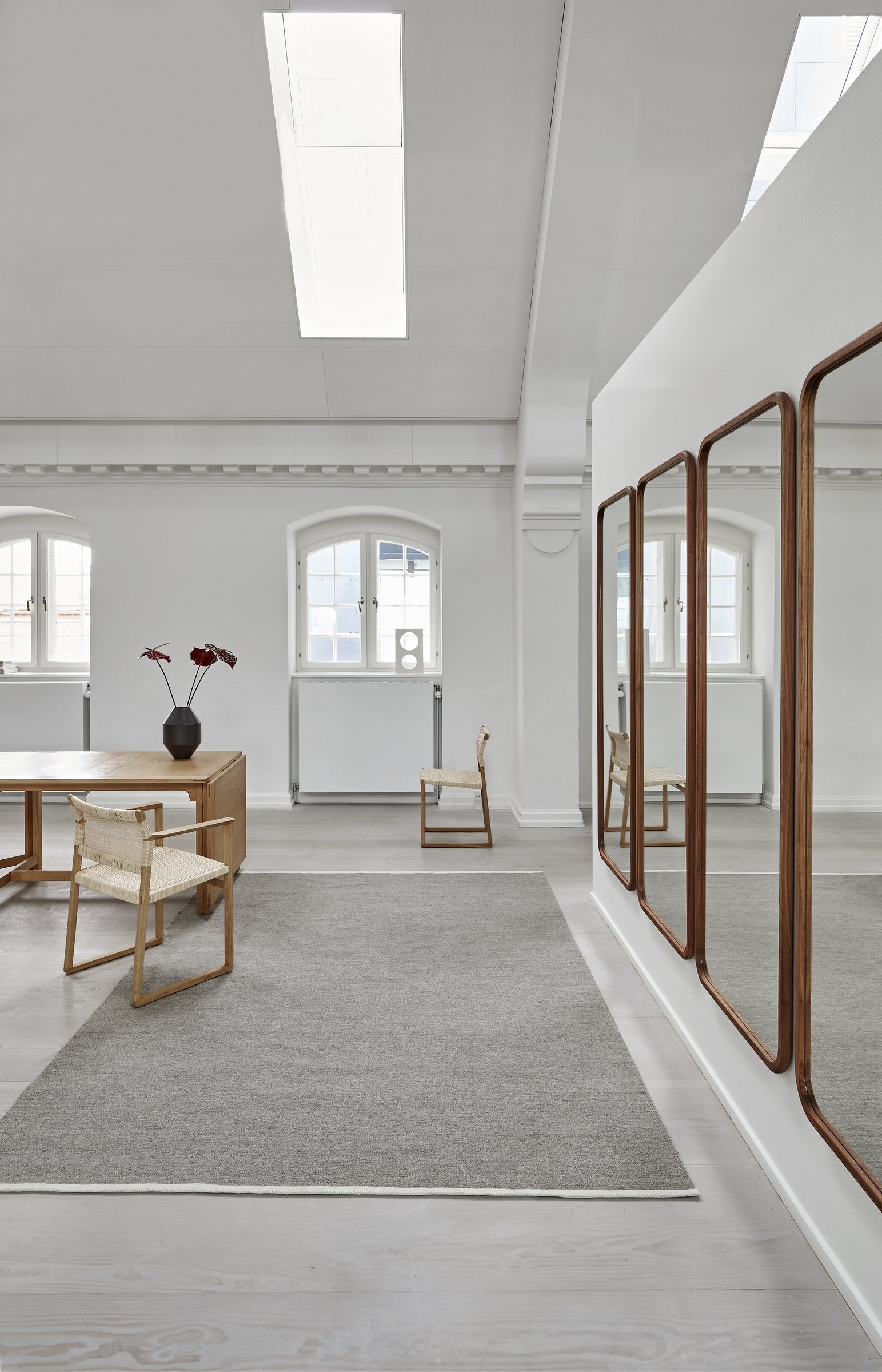 Massimo Escape Kelim Stone grey kilim rug, shown in an interior