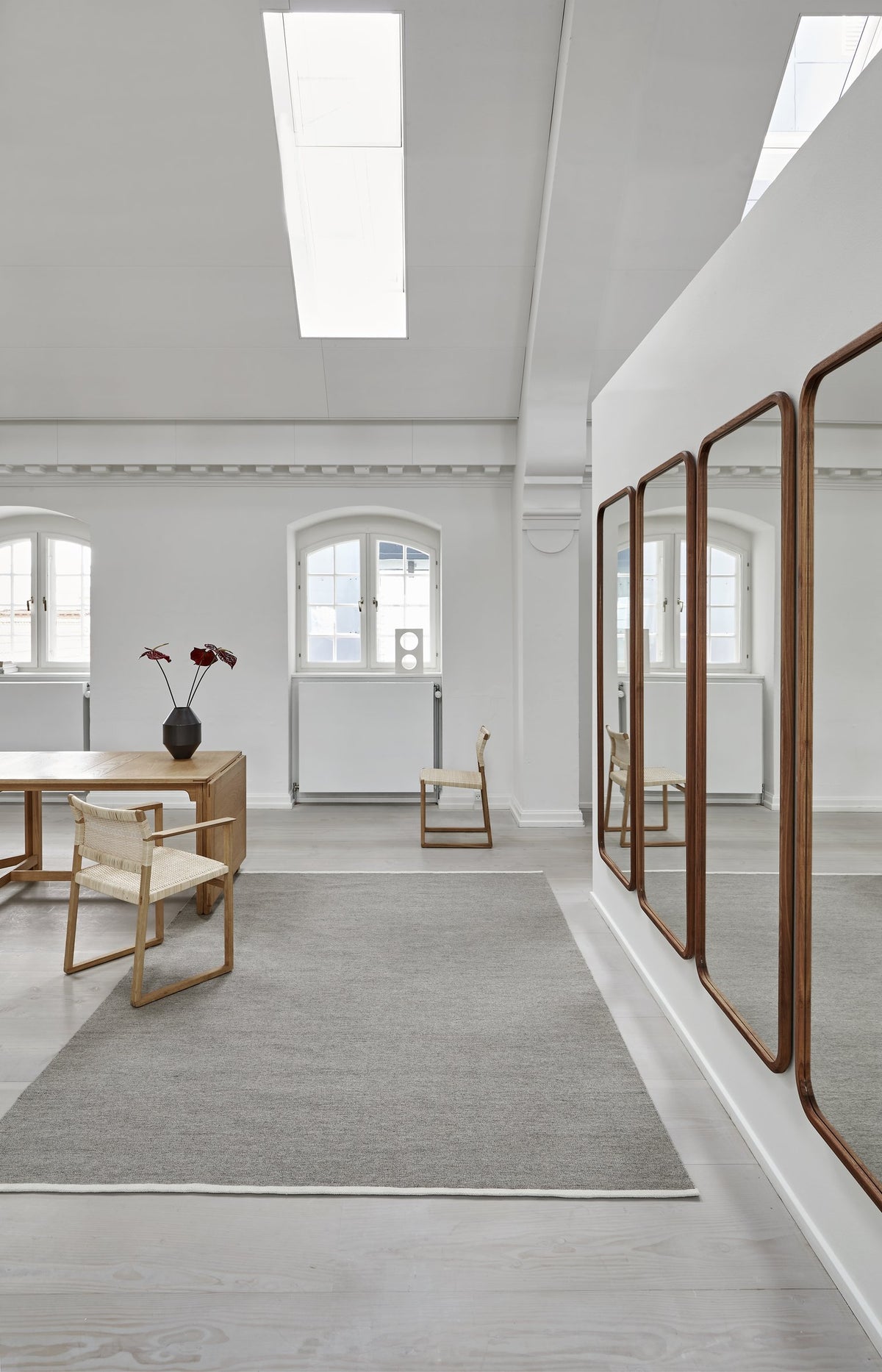 Massimo Escape Kelim Stone grey kilim rug, shown in an interior