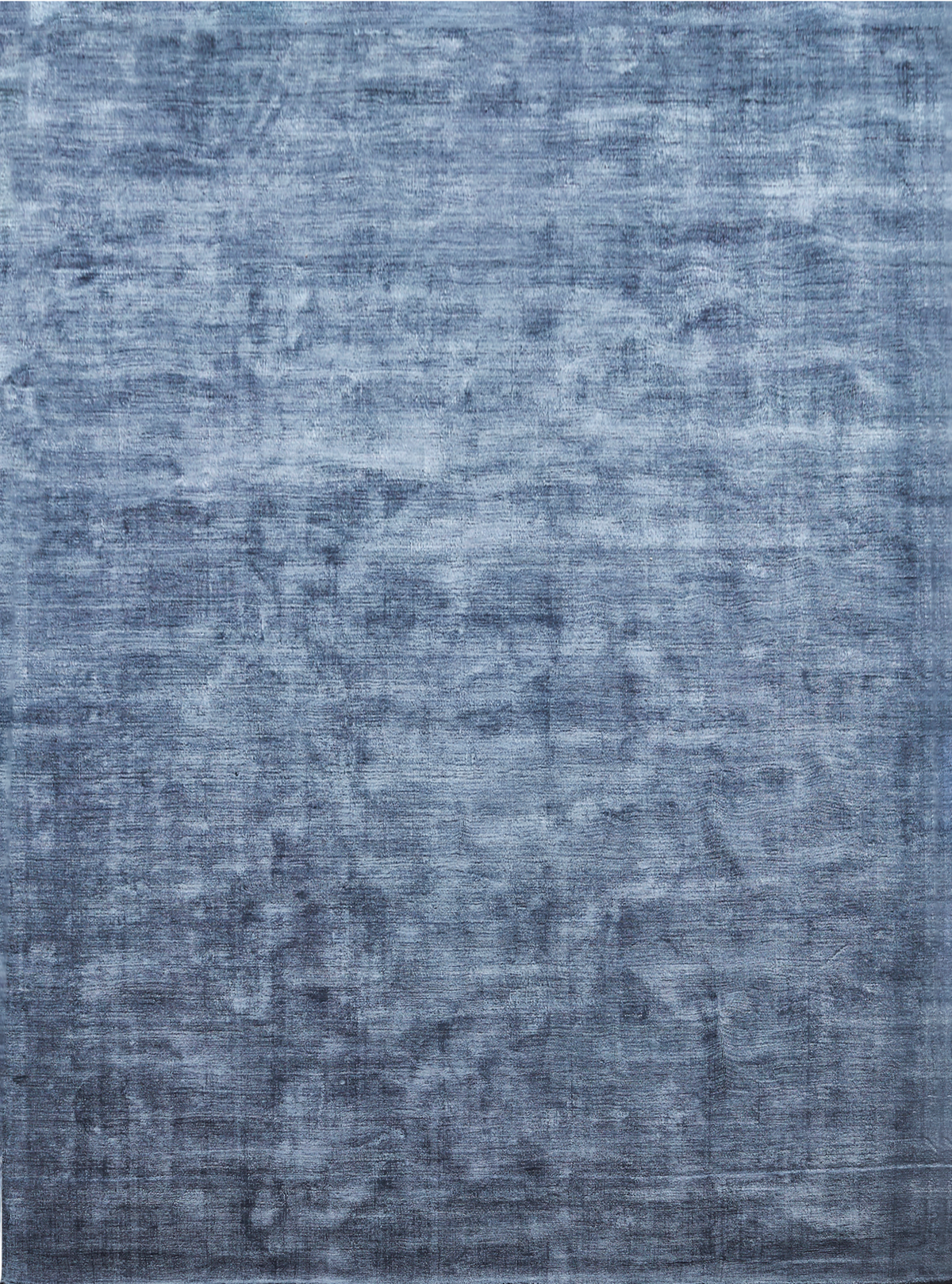 Massimo Karma Washed Blue bamboo silk rug, top view