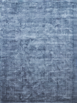 Massimo Karma Washed Blue bamboo silk rug, top view