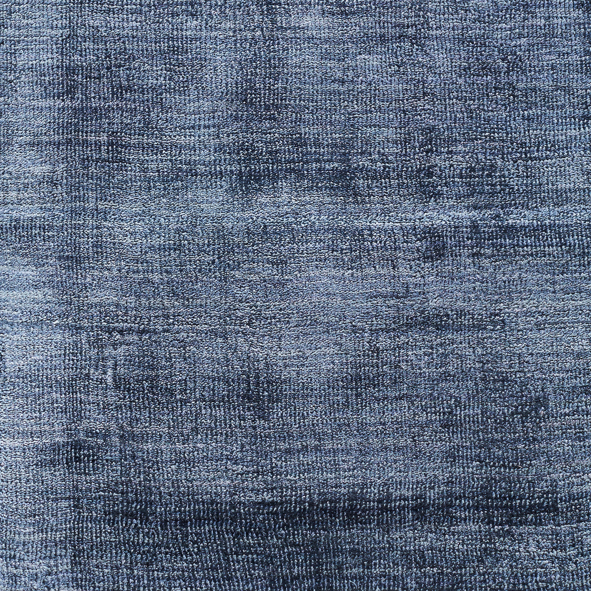 Massimo Karma Washed Blue bamboo silk rug, detail of the surface