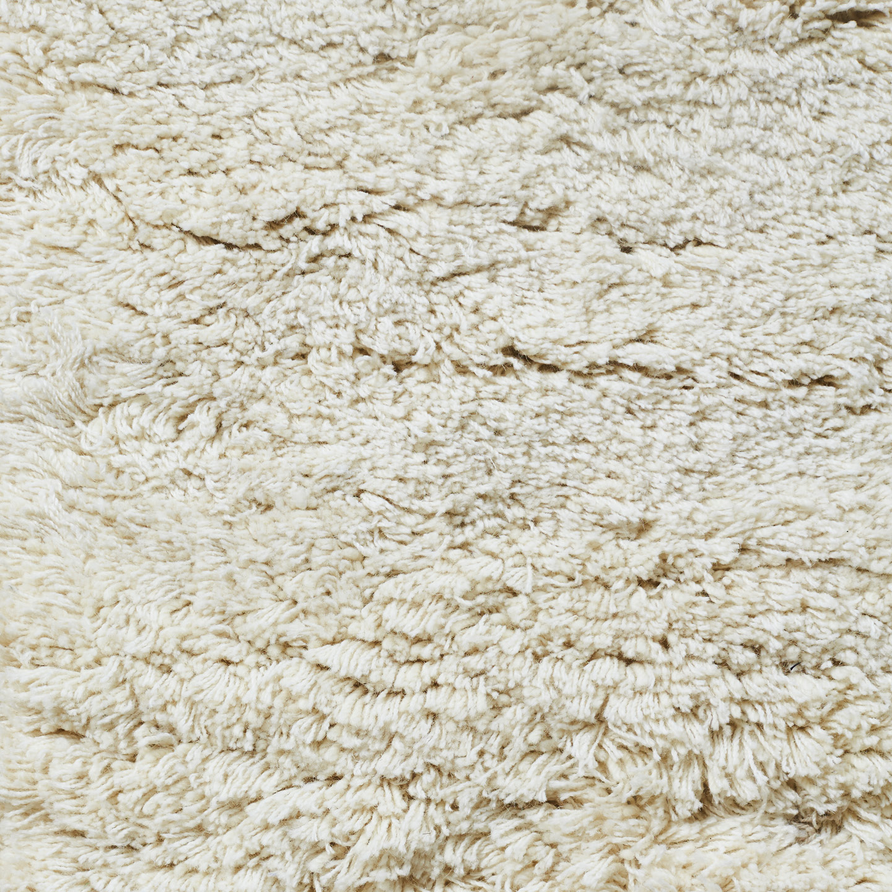 Massimo Rya Cream high pile wool rug, detail of the long pile