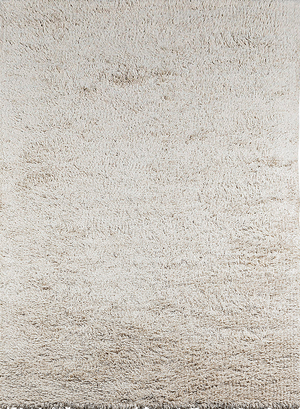 Massimo Rya Soft Beige high pile wool rug, top view