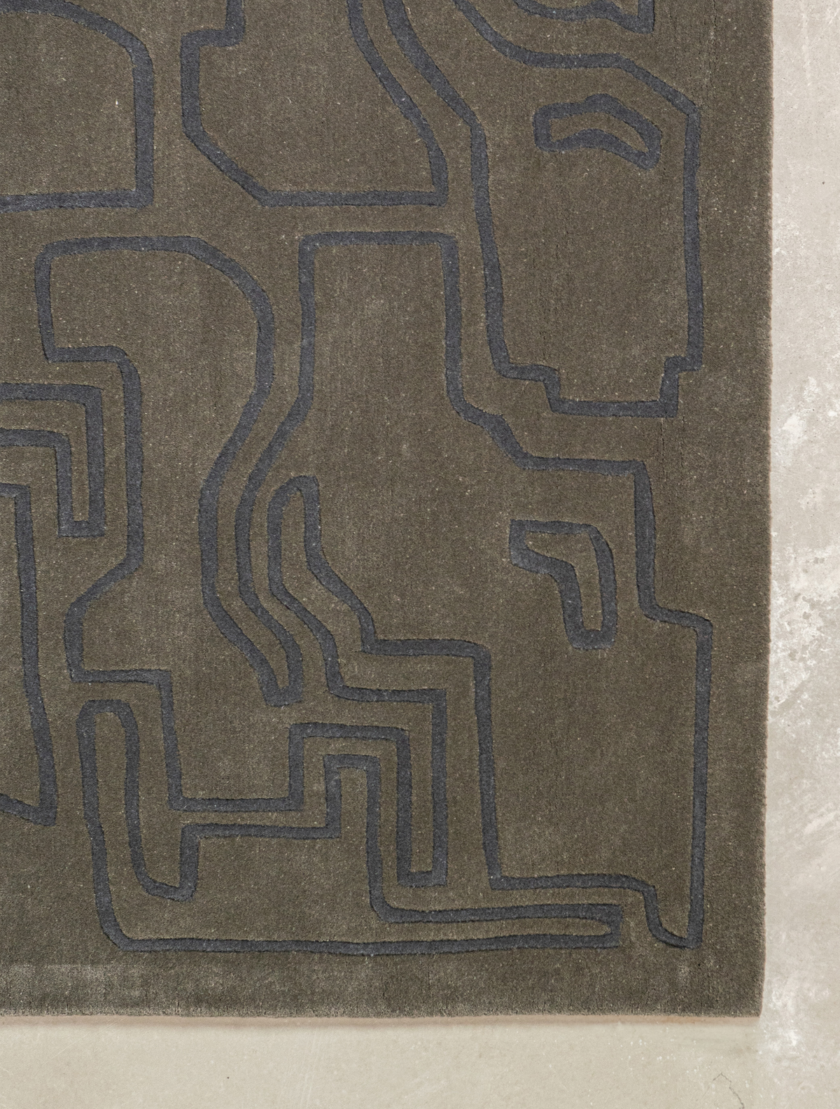 Massimo Structures 2.0 Arctic Green tapijt, detail van de hoek