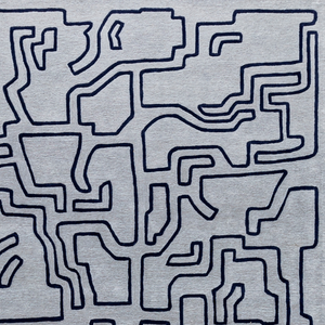 Massimo Structures Fragment 2 blue wool rug, detail of the surface