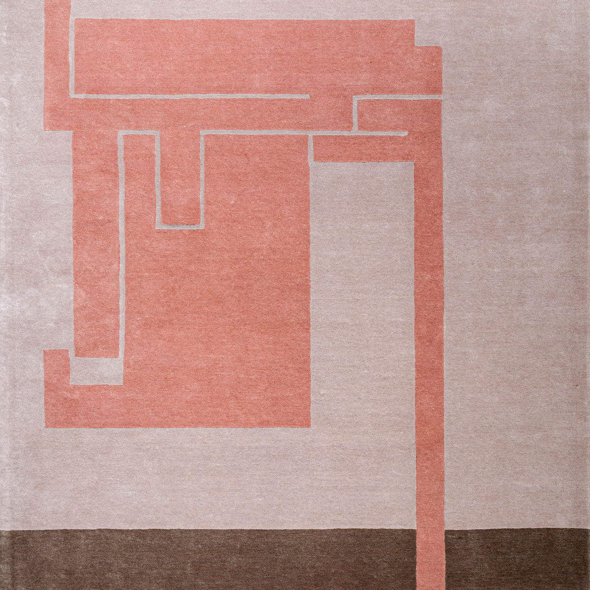 Massimo Structures Fragment 3 rosa Teppich, Detail der Oberfläche
